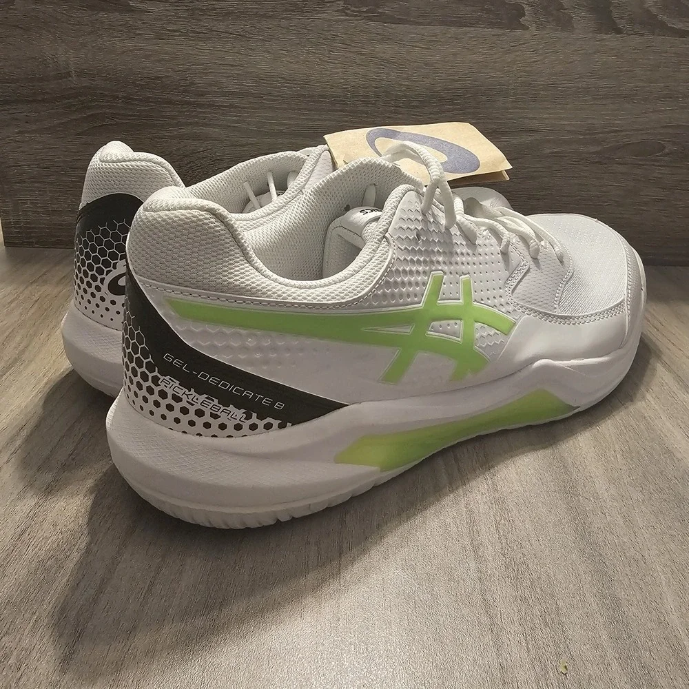 Asics Gel-Dedicate 8 White‎ Green Pickleball Tennis Shoes 1041A409 Men Sizes
